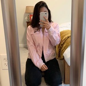 Baby pink bomber jacket by BB Dakota